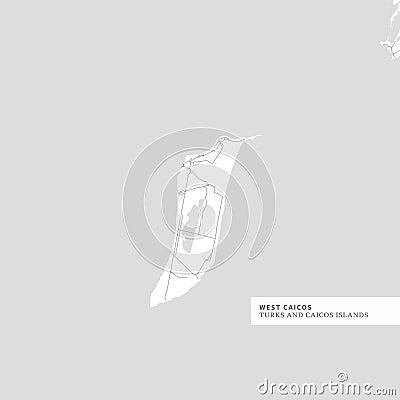 Map of West Caicos Island Vector Illustration